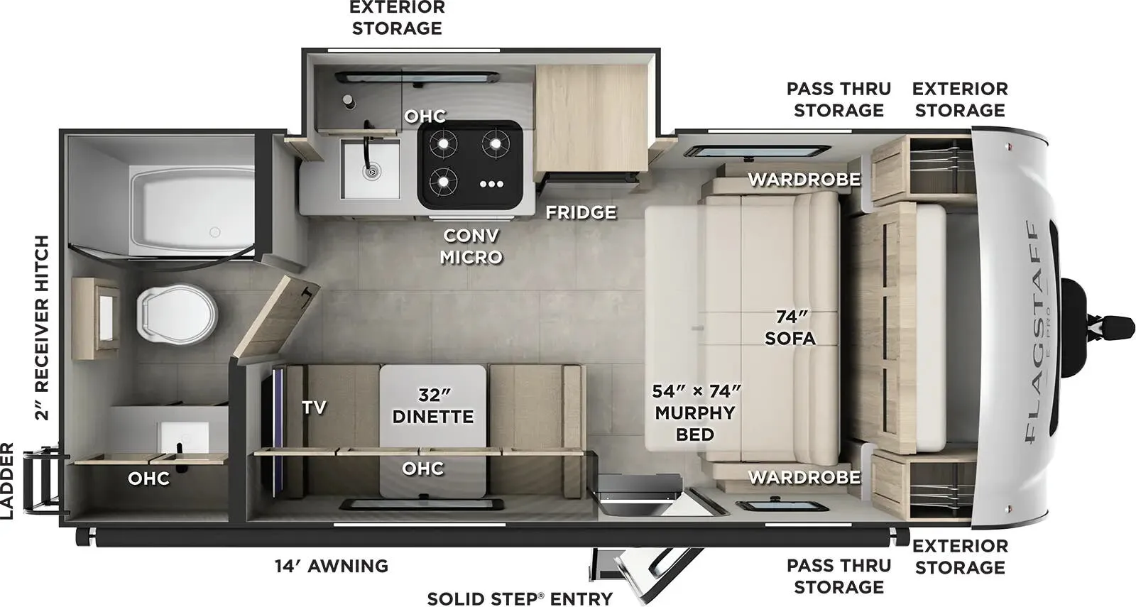 Forest River Flagstaff E-Pro E19FDS floor plan
