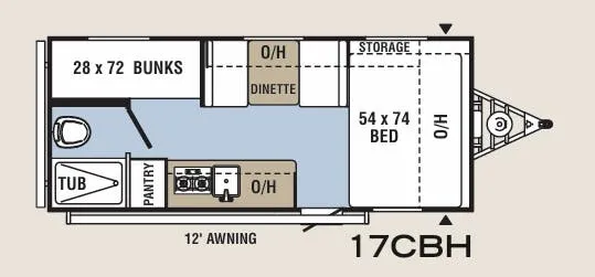 Coachmen Clipper Cadet 17CBH floor plan