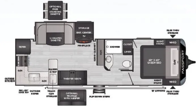 2022 Keystone Passport 2704RK - Floor plan