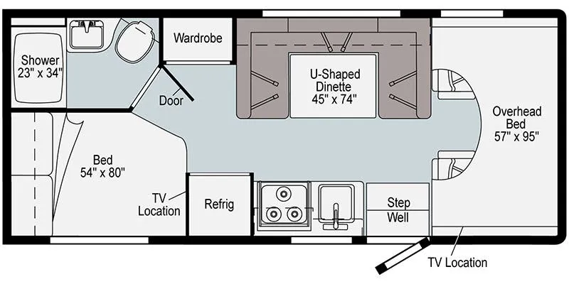 Winnebago Spirit 22R floor plan