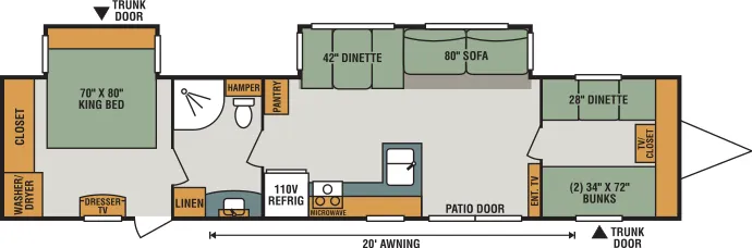 K-Z Sportsmen 362BH floor plan