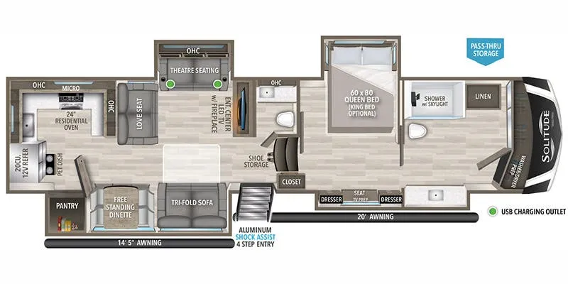 2024 Grand Design Solitude 417KB floor plan