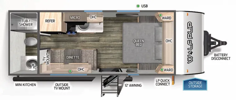 2024 Forest River Cherokee Wolf Pup 16FQW - Floor plan