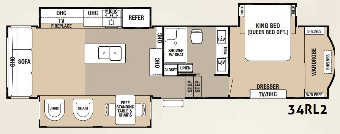 Forest River Cedar Creek Hathaway Edition 34RL2 floor plan