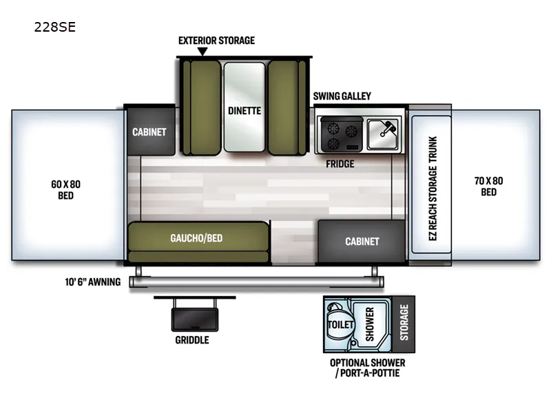 2022 Forest River Flagstaff Sports Enthusiast Package 228SE - Floor plan