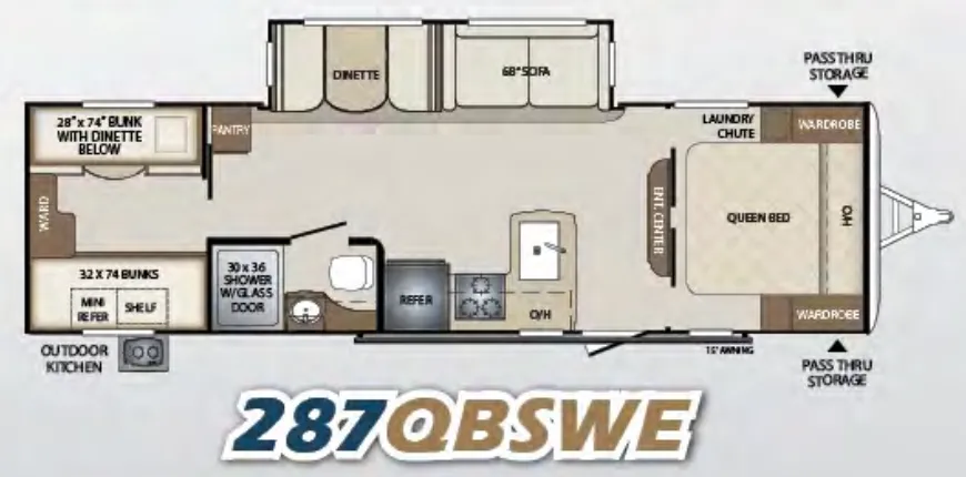 Keystone Bullet 287QBSWE floor plan