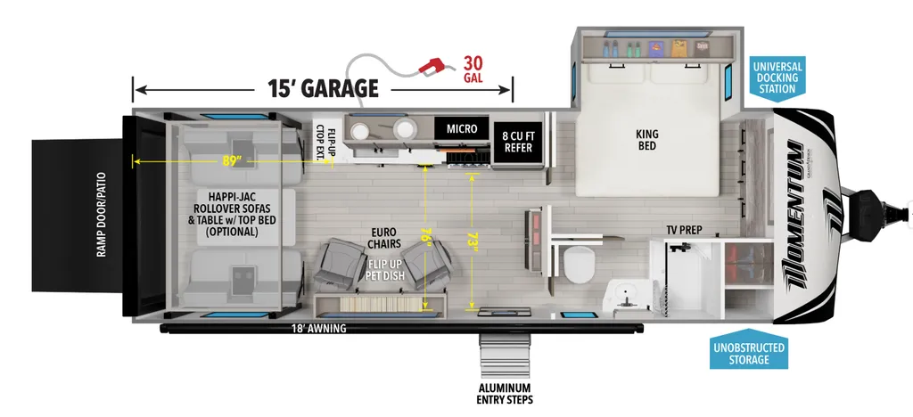 2026 Grand Design Momentum G-Class 23G floor plan