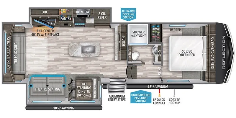 2023 Grand Design Reflection 150 Series 295RL - Floor plan