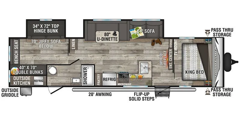 K-Z Sportsmen 332BHKLE floor plan