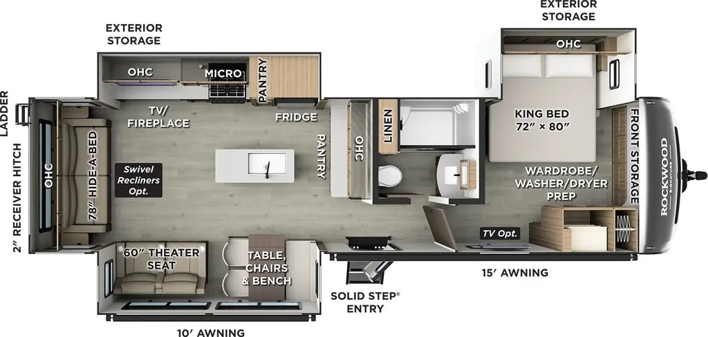 2026 Forest River Rockwood Signature 8337RL floor plan