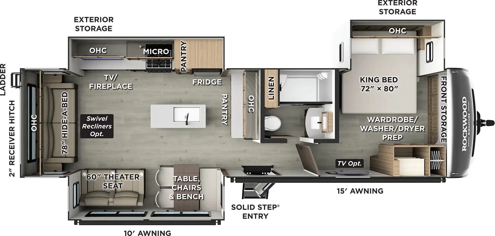 2026 Forest River Rockwood Signature 8337RL - Floor plan