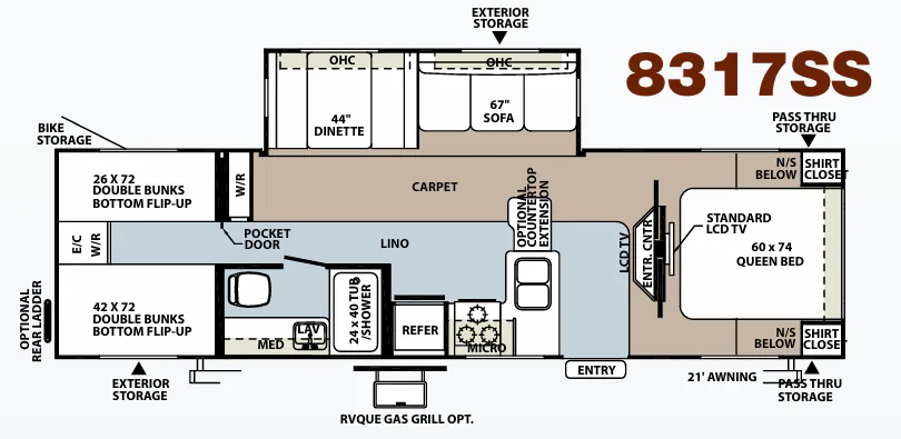 Forest River Rockwood Signature Ultra Lite 8317SS floor plan