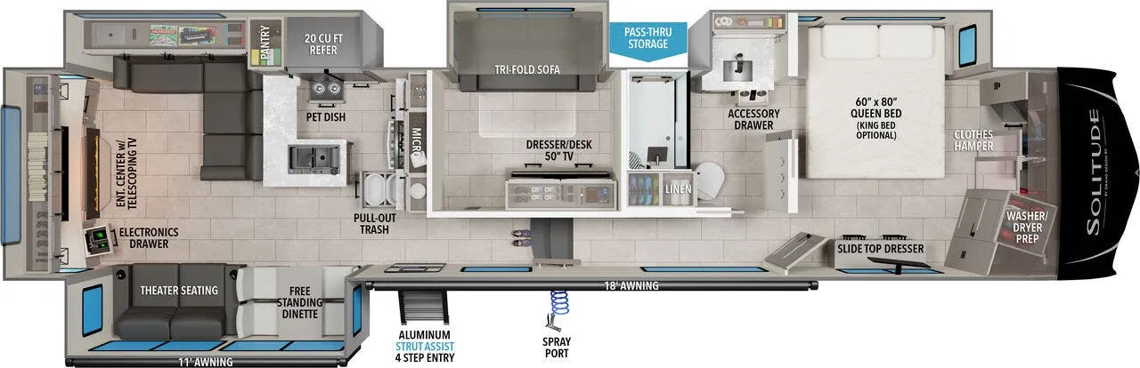 2025 Grand Design Solitude 388MBS - Floor plan