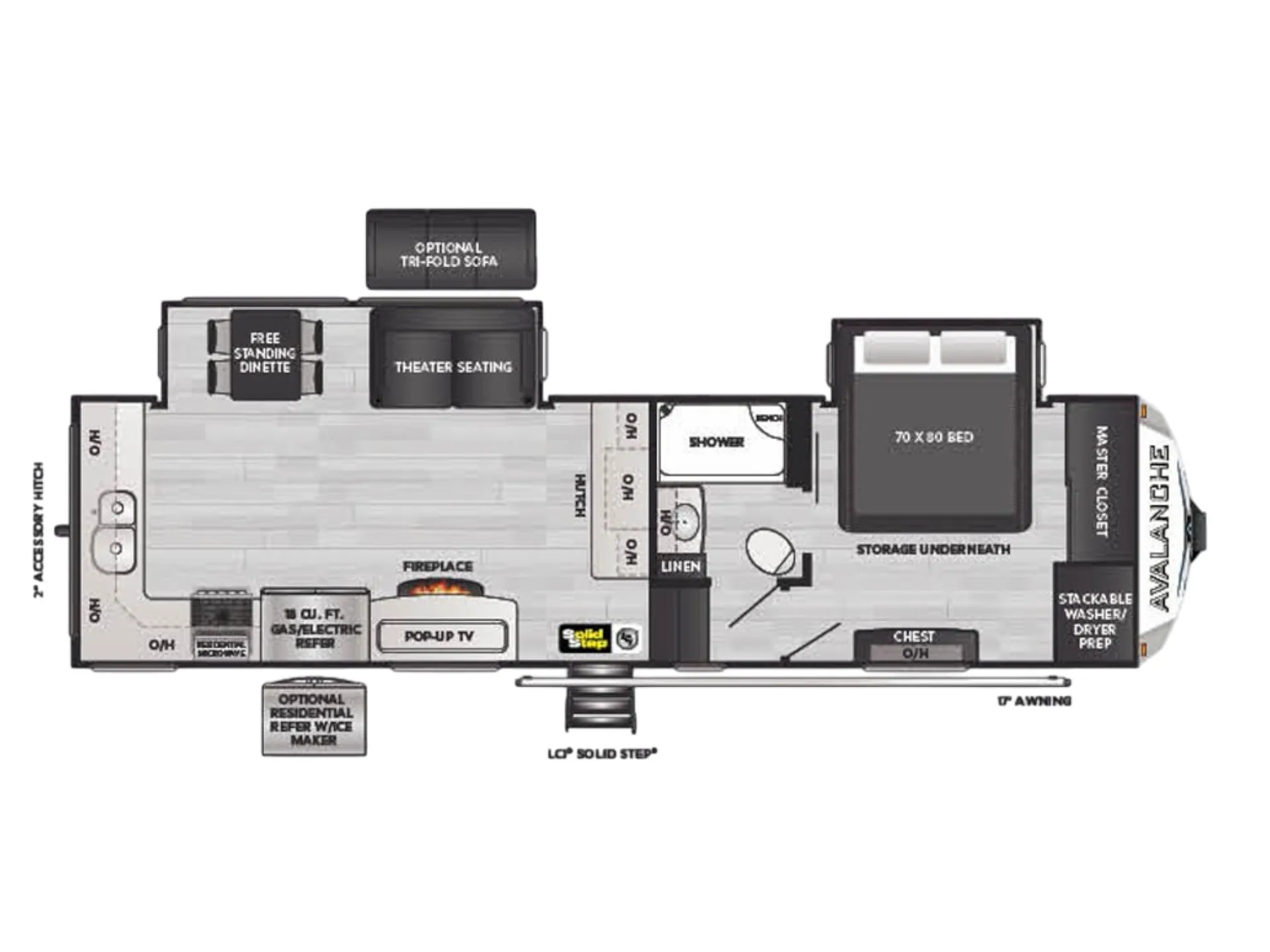 Keystone Alpine Avalanche Edition 295RK floor plan
