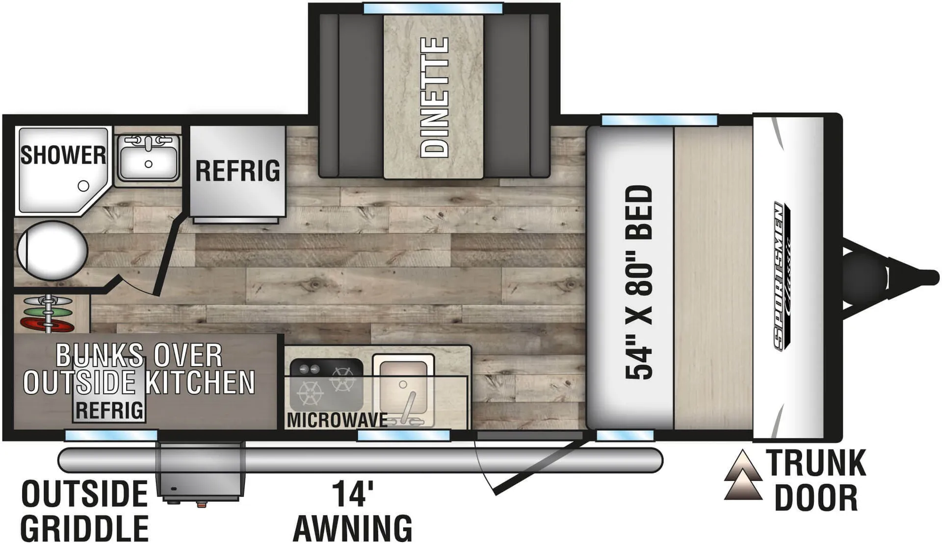 2022 K-Z Rv Sportsmen Classic 191BHK - Floor plan