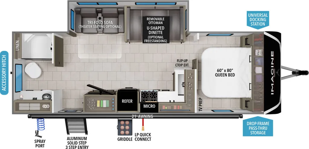 2022 Grand Design Imagine 2600RB floor plan