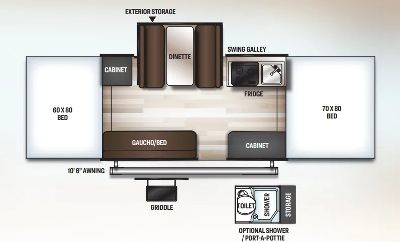 Forest River Rockwood Freedom 2318G floor plan