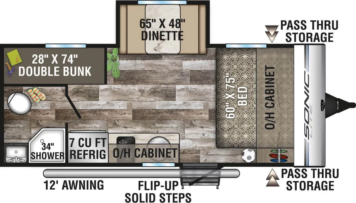 Venture RV Sonic Lite SL169VUD floor plan