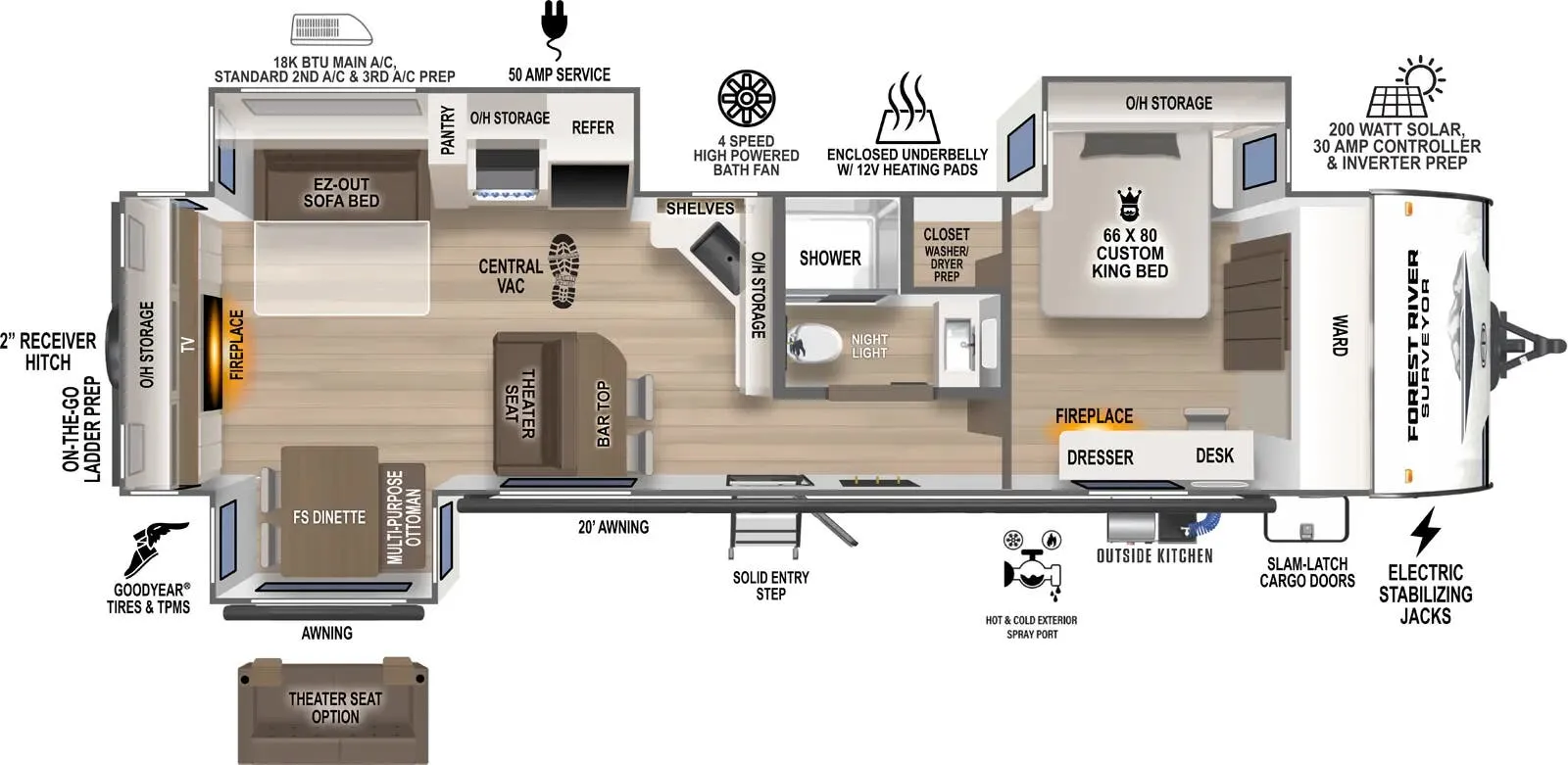 Forest River Grand Surveyor 302RDBS floor plan