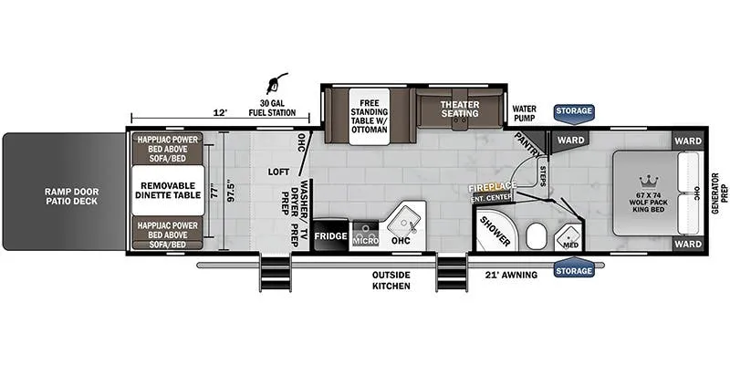 Forest River Cherokee Wolf Pack 315PACK12 floor plan