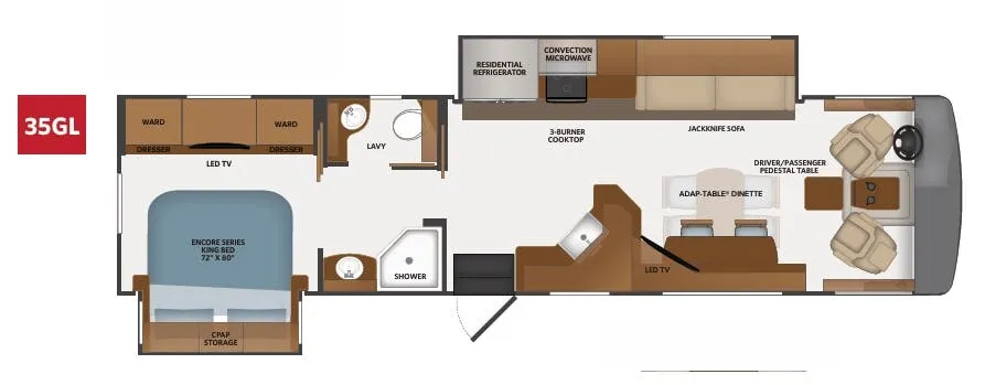 Fleetwood Bounder 35GL floor plan