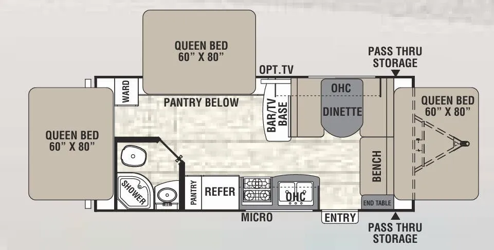 Coachmen Freedom Express Ultra Lite 21 TQX floor plan
