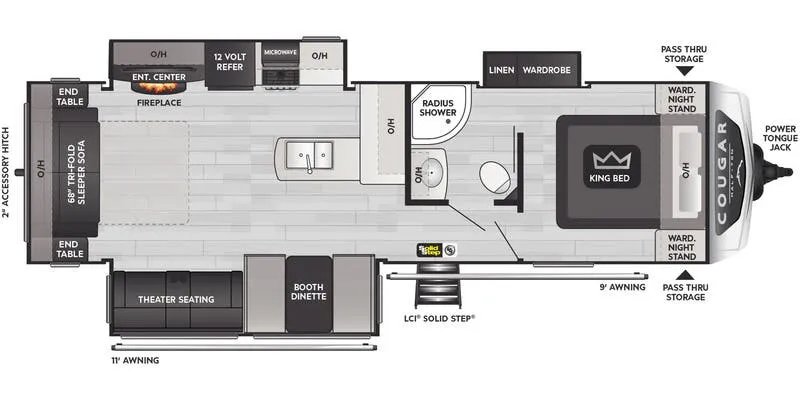 Keystone Cougar Half-Ton West 29RLSWE floor plan
