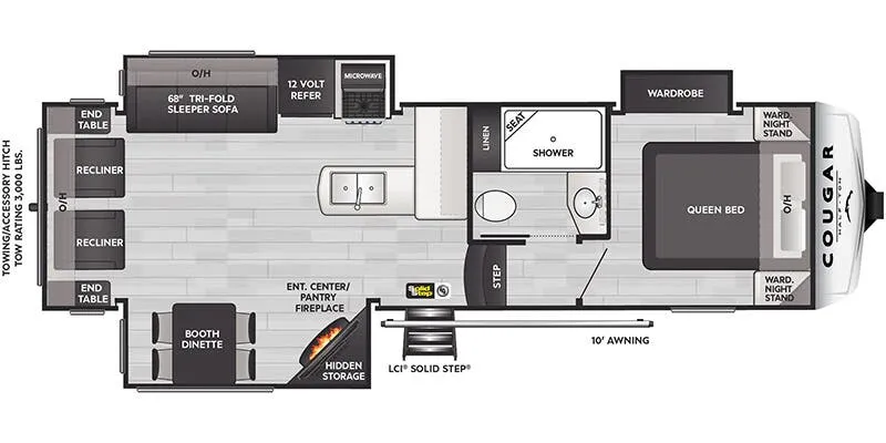 2025 Keystone RV Cougar Half-Ton 27SGS floor plan