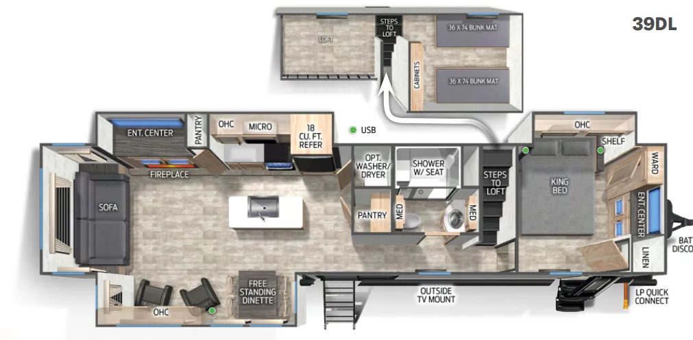 Forest River Cherokee Timberwolf 39DL floor plan