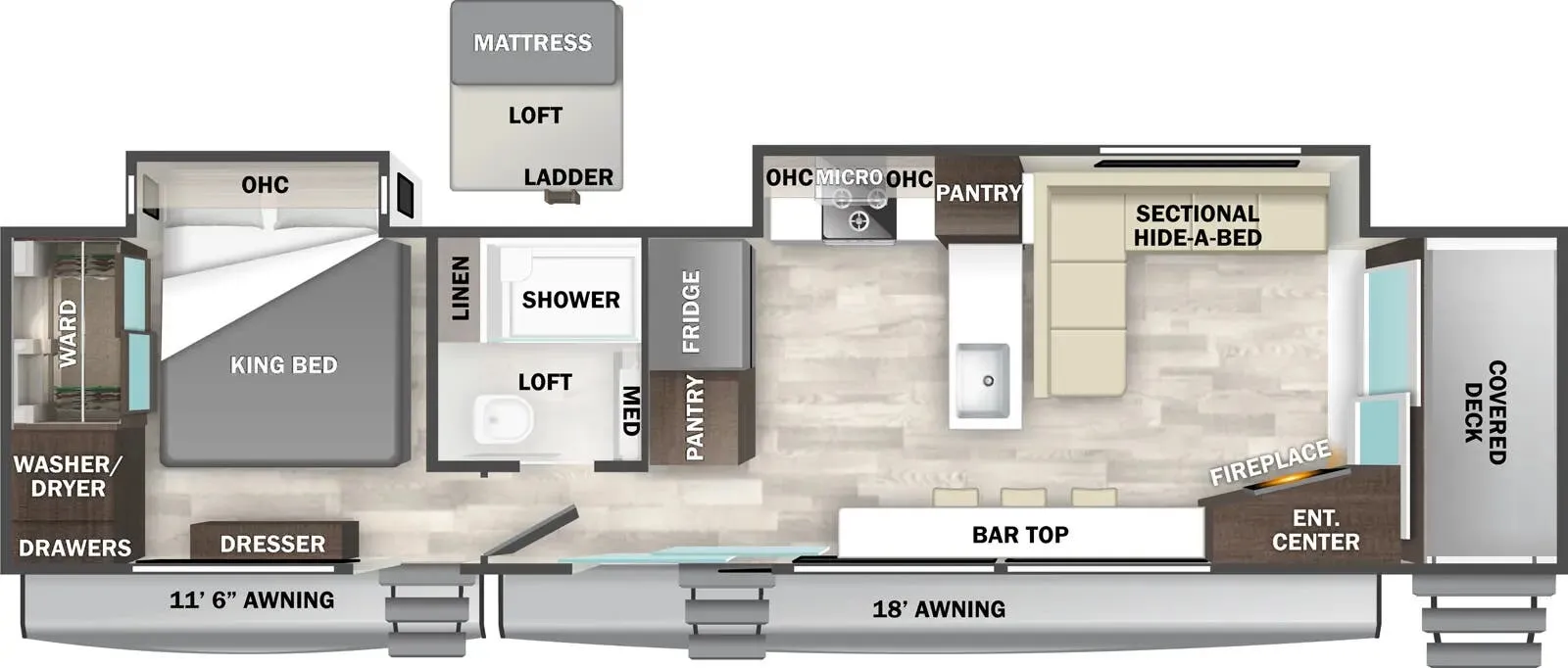 Forest River Cedar Creek Cottage 40CFD floor plan