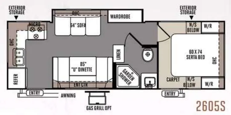 Forest River Rockwood Ultra Lite 2605S floor plan