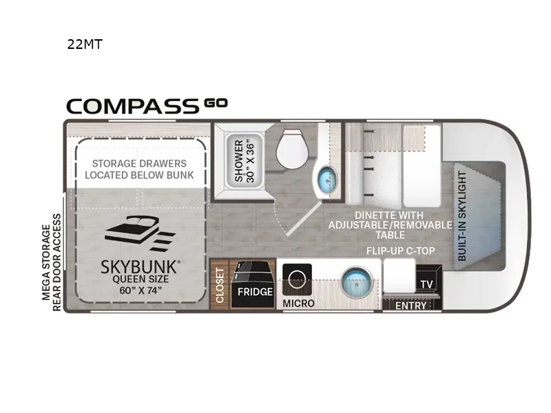 2025 Thor Motor Coach Compass GO 22MT floor plan