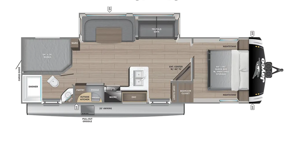 2025 Jayco Jay Feather 29BHB floor plan