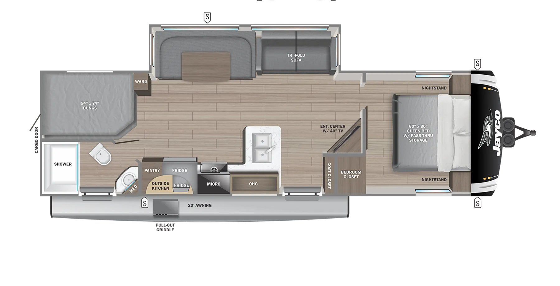 2025 Jayco Jay Feather 29BHB - Floor plan