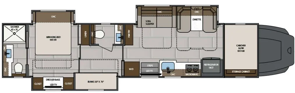 Renegade RV Classic 45CBF floor plan