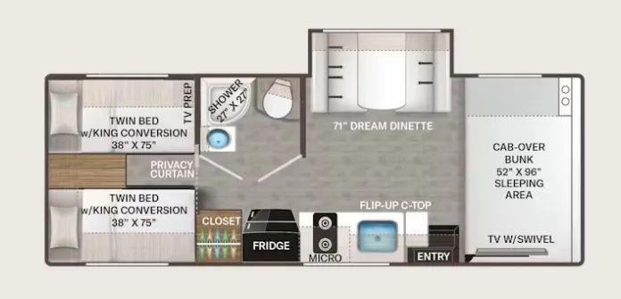 Thor Motor Coach Coleman 25EZ floor plan