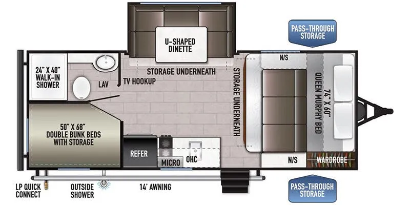 East to West Della Terra LE 175BHLE floor plan