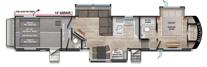 2026 Alliance RV Valor 44V14 - Floor plan