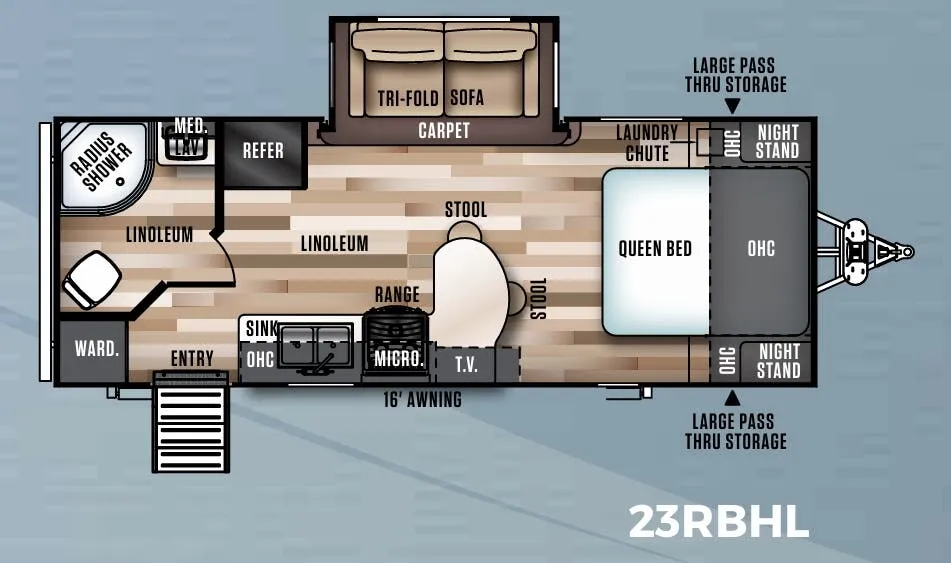 Forest River Salem Hemisphere Hyper-Lyte 23RBHL floor plan