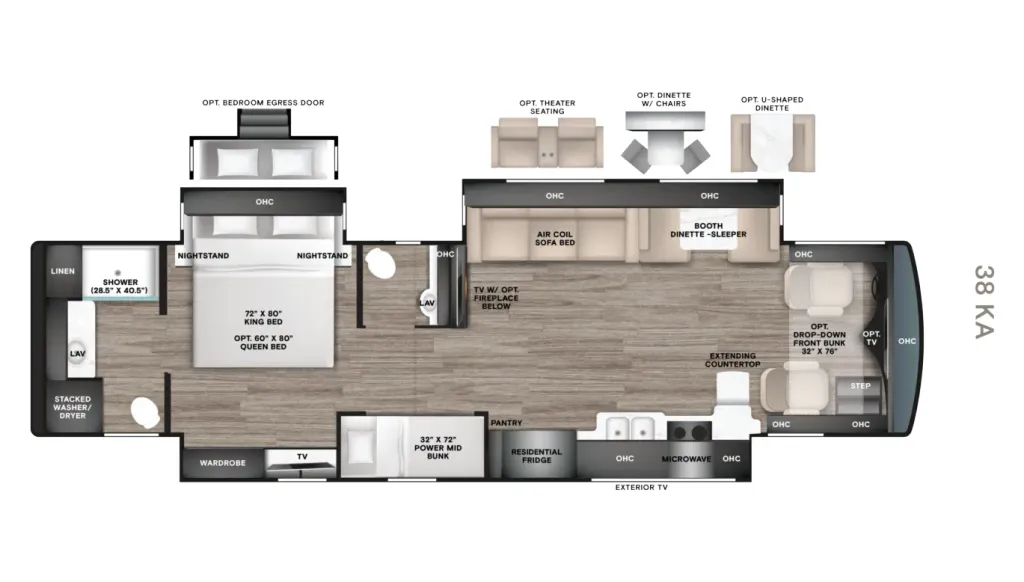 2027 Tiffin Allegro Red 38 KA floor plan
