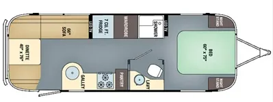 2017 Airstream International 27FB - Floor plan