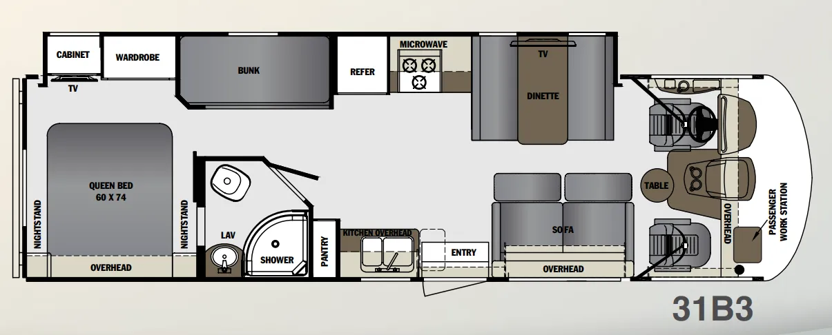 Forest River Georgetown 3 Series GT3 31B3 floor plan
