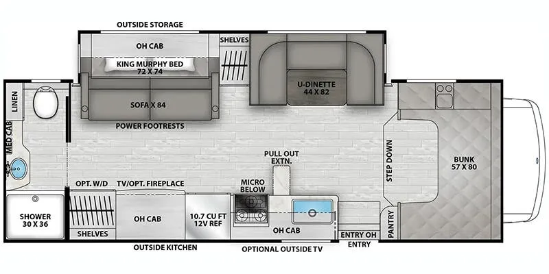 2025 Coachmen Freelander 26MB Ford - Floor plan
