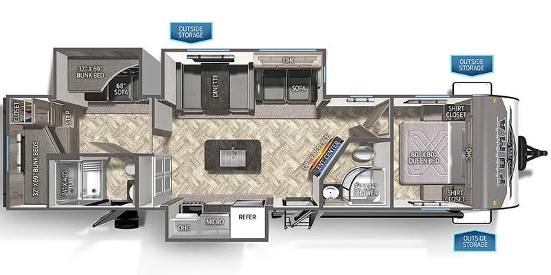 2024 Palomino Puma 32BH2B - Floor plan