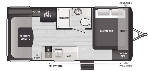 Keystone Hideout Mini 177RD floor plan