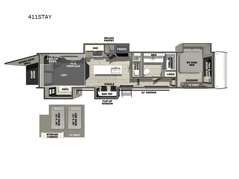 2026 Forest River Cherokee Wolf Pack 411STAY - Floor plan