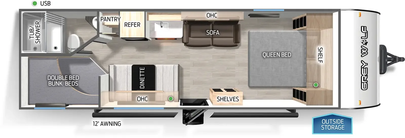 2026 Forest River Cherokee Grey Wolf 26EV - Floor plan