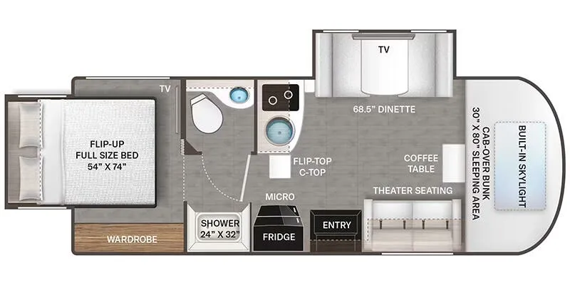 Thor Motor Coach Tiburon 24RW floor plan