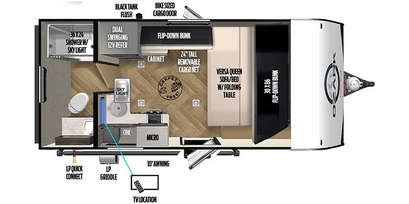 2023 Forest River Ozark 1530VBK - Floor plan