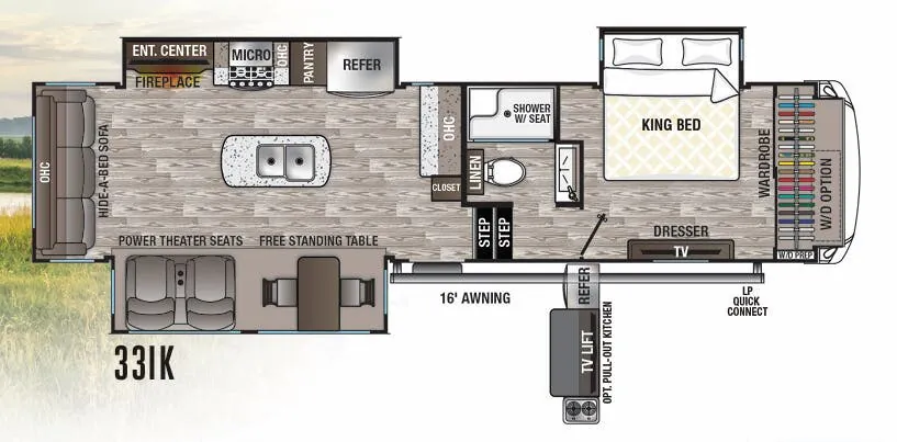 Forest River Cedar Creek Silverback 33IK floor plan